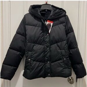 32 Degrees Women's Hooded Black Puffer Jacket-XL